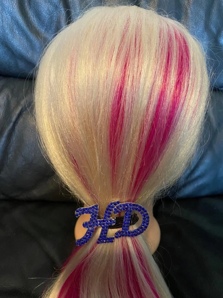 ¡Nuevo! Corbata para el cabello/azul eléctrico/3 pulgadas de ancho/bandas de diamantes de imitación ¡las mejores! Foto 1 de 1