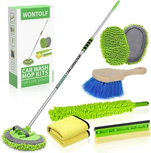 62'' Car Wash Brush with Long Handle Chenille Microfiber Car Wash Mop Mitt Car C - Picture 1 of 12