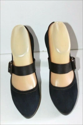 MINELLI Escarpins à Brides Velours Bleu Nuit Hauts Talons T 38 TTBE - Photo 1/4