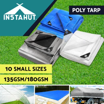 Instahut Tarpaulin Tarp Poly Camping Tarps Canvas Heavy Duty Tent Cover 180gsm - image 1 of 4