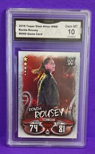 RONDA ROUSEY RC 2018 TOPPS SLAM ATTAX WWE #NNO GAME CARD GRADED GMA 10 GEM MINT