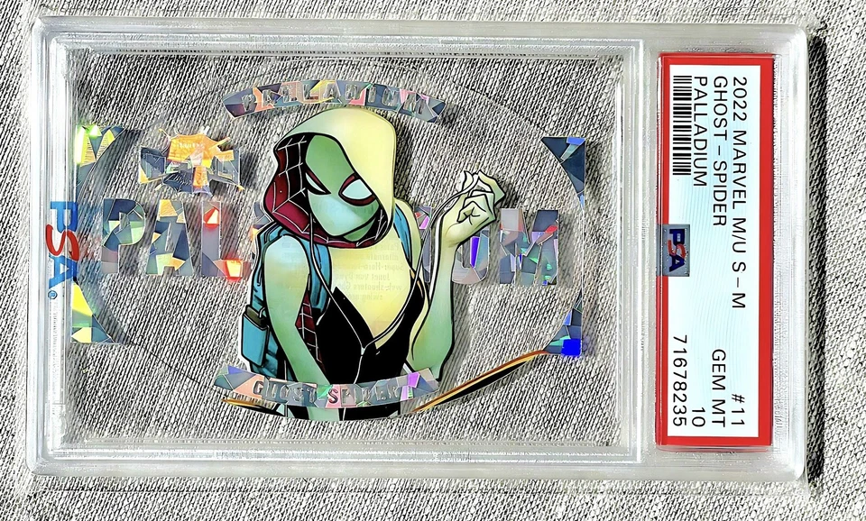 PSA 10 LOW POP 10 | 2022 PANINI MARVEL METAL GHOST SPIDER GWEN PALLADIUM #11 NEW - Image 1 of 2