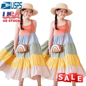 Rainbow Girl Dress Kids Baby Party Wedding Birthday Princess Christening Dresses - Picture 1 of 11