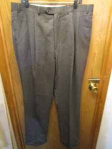 PANTALONES DE VESTIR PARA HOMBRE CHAPS 100% LANA PLISADOS PUÑOS GRIS TALLA 38X32 - Imagen 1 de 4
