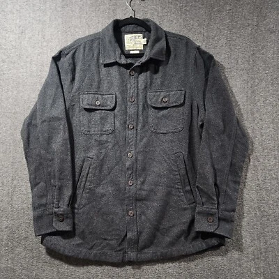 Grayers 衬衫男式大号灰色寒冷天气纽扣法兰绒夹克夹克夹克新品 — 第 1/4 张图片