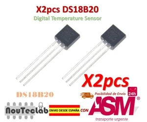 2pcs DS18B20 18B20 18S20 TO-92 IC CHIP Thermometer Temperature Sensor - Imagen 1 de 7