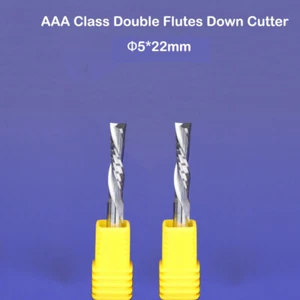 Router CNC fresadora helicoidal para zurdos 5x 22 mm de flauta doble corte desplegable - Imagen 1 de 2