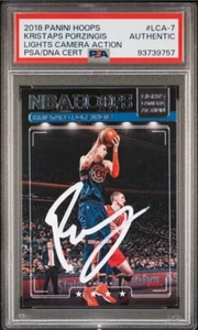 2018 Panini Hoops LCA Kristaps Porzingis Autograph PSA/DNA Authentic Insert Pop1 - Bild 1 von 2