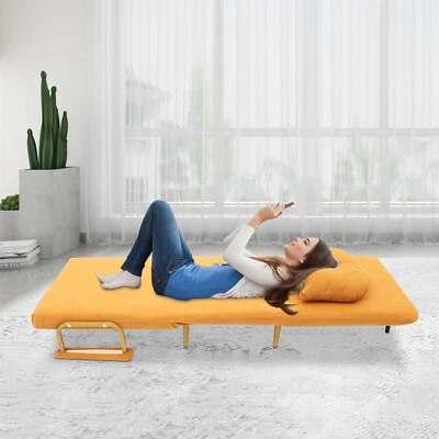 Sofá cama convertible 3 en 1 plegable con almohada y respaldo ajustable en 5 posiciones Foto 1 de 4