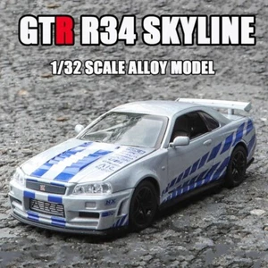 1:32 GTR R34 SKYLINE with Light, Alloy, Simulation, Car Model, L Diecast - Picture 1 of 10