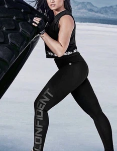 Fabletics Demi Lovato XS High-Waisted Confident Word Black Leggings - Picture 1 of 9