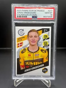 2023 Panini Tour De France Jonas Vingegaard Sticker Collection #277 PSA 10 - Picture 1 of 4