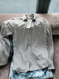 DF Shirt Grey Mens Small Slim Fit - Picture 1 of 2