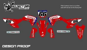 Crf250/Crf450 - KIT COMPLETO DE CALCOMANÍAS DE GRÁFICOS HONDA ASPECTO FABRICANTE DE EQUIPOS ORIGINALES 21 mil de espesor - Imagen 1 de 6