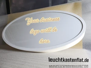 LED Leuchtkasten 500x1000x110mm Oval Leuchtreklame Lichtwerbung LED Linsen - Bild 1 von 5