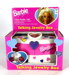 Barbie sprechende Schmuckschatulle funktioniert Vintage 1995 Mädchen Box Brandneu NRFB - Bild 1 von 6