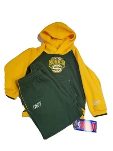 NWT Vintage Seattle Supersonics Toddler Outfit Sweat Shirt and Pants Green Sz 3T - Picture 1 of 6