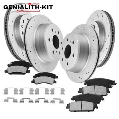 Front Rear Drilled Rotors Brake Pads for Chevrolet Avalanche Cadillac Escalade - Image 1 of 4
