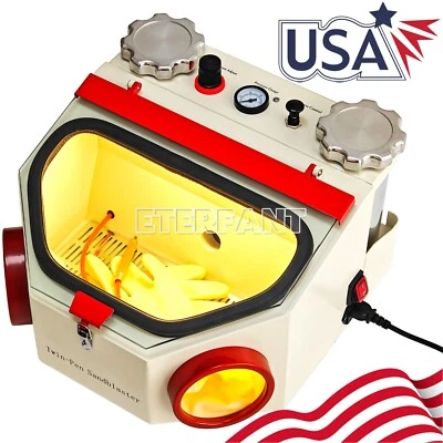 ETERFANT Dental Twin Pen Sandblaster Double Pen Sand Blaster for Lab 2 Aluminum Tank US