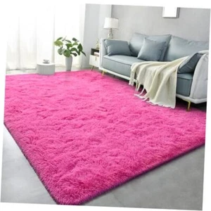 Super Soft Shag Area Rug for Living Room, 4x5.9 ft Rug for 4x5.9 Feet Hot Pink - Picture 1 of 7