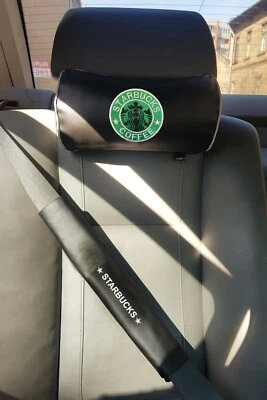 Embroidered Pillow, car neck pillow Starbuck , belt cover, faux leather, gift - Image 1 of 4