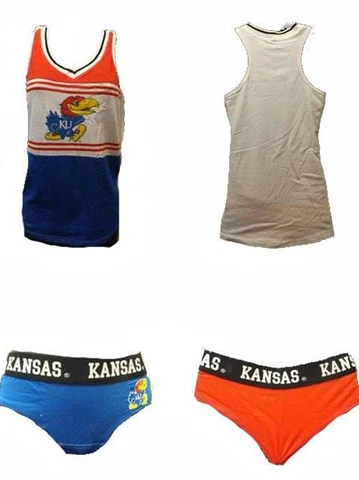 New Kansas Jayhawks Womens XS-S-M-L-XL Tank Top Shirt & Underwear Panty Set Cover