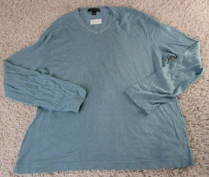 Banana Republic Sweater Mens Pullover adult Large V-Neck Large Lightweight green - Picture 1 of 10