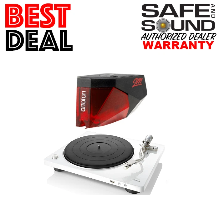 DENON DP450USB HIFI TURNTABLE W/ SPEED AUTO SENSOR+ ORTOFON 2M RED UPGRADE WHITE - Image 1 of 1