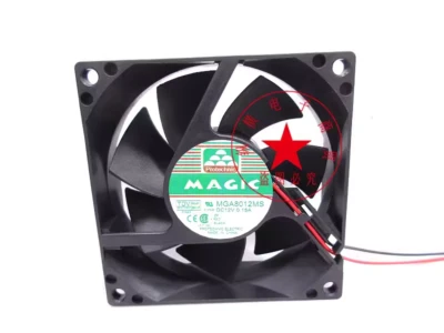 1PC MAGIC 8025 MGA8012MS DC12V 0.15A 2-wire 80*25MM silent cooling fan - Image 1 of 4