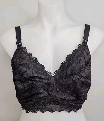 Nwt MOMANDA Women's Pumping Bra Hands Free Lace Nursing Bras Support 38DD Black - Image 1 of 4