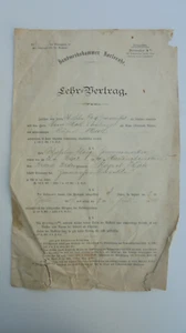 Lehrvertrag Haueneberstein Baden Baden 1907 Flaig Zimmerei Karlsruhe Rastatt - Bild 1 von 4