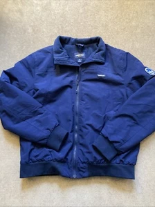 Lands End Squall Jacket Men Medium Navy Fleece Lined Zip Nylon - Picture 1 of 7