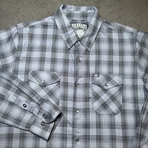 Dixxon Flannel Company Teardrop Plaid Hemd Herren XL kariert grau Perlen Druckknopf - Bild 1 von 16