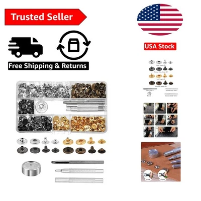 Versatile 320-Piece Metal Snap Button Kit with Snap Fastener Tool, Size 20 - Image 1 of 4