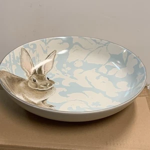 Williams Sonoma Damask Easter Bunny Serving Bowl 13" diam 3-qt. cap - Picture 1 of 4