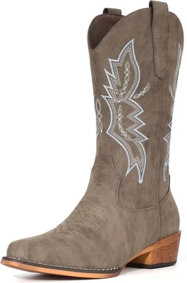 IUV Cowboy Boots For Women Western Cowgirl Pull On Pointy Toe...  - Image 1 of 4