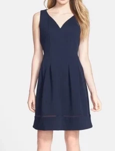 Taylor Womens Navy Blue Fit  & Flare Sleeveless Dress Size 24W  (1458) - Picture 1 of 6