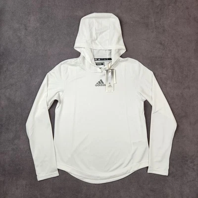 Adidas Stadium Heat.RDY Hoodie Womens Small White Running Training Long Sleeve - Image 1 of 4