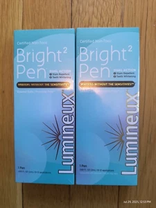 Lumineux Bright2 Teeth Whitening Pen Dual Action Stain Removal 1 Pen X2 BB 8/25+ - Picture 1 of 6