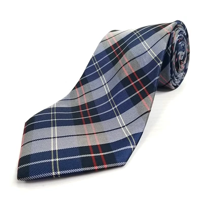 Black Brown 1826 Luxury Narrow Tie Blue Red Yellow Plaid Silk Necktie 58 x 3.25 - Image 1 of 4