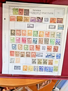 Lot Tunesien Briefmarken auf Albumseiten aufklappbar - Bild 1 von 2