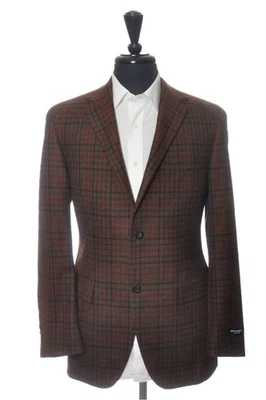 Hickey Freeman NWT Brown Check Bergdorf Blazer 35172 Foto 1 de 4