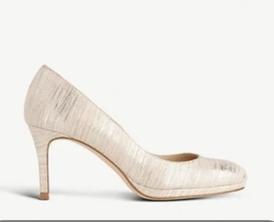 NUEVO EN CAJA L.K. Zapatos de salón Bennett Sybila a rayas metálicos lagarto punta almendra talla 39,5 EE. UU. 9 Foto 1 de 4