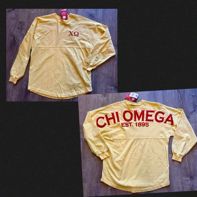 NWT Spirit Jersey Brand Chi Omega Jersey  T Shirt Sz Small  Unisex - Image 1 of 4