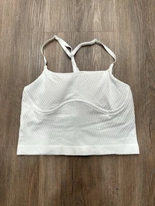Lululemon Strappy Seamless Yoga Shelf Tank Size 6 White Square Tag - Bild 1 von 8