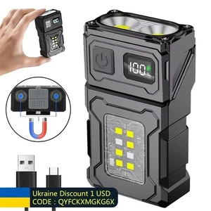 MINI USB Linterna LED Recargable Portátil Imán de Cola Linterna Súper Brillante - Imagen 1 de 14