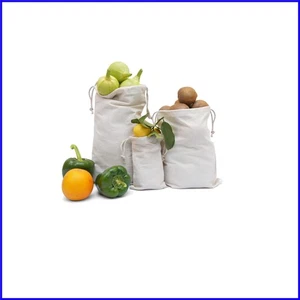 100 Eco-Friendly 4x6 Reusable Cotton Drawstring Muslin Bags in Natural Color - Picture 1 of 9