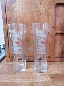 Asahi Super Dry Beer X2 Half Pint Glasses M18 Man Cave/Bar - Picture 1 of 5