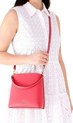 New Kate Spade Darcy Small Bucket bag Refined Grain Leather Bikini Pink - Image 1 of 4