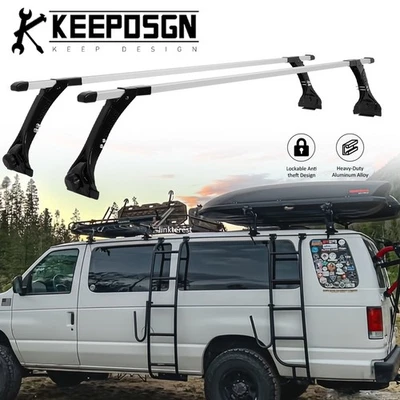 Barra transversal de techo ajustable portaequipajes portaequipajes para furgoneta Ford E-350 Foto 1 de 4
